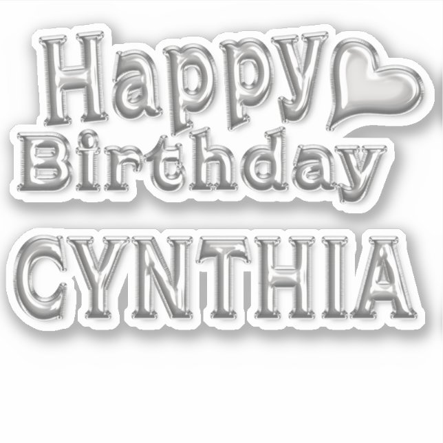 Cynthia Happy Birthday Autocollants (Devant)