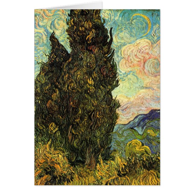 Cyprès par Vincent van Gogh Carte de voeux (Devant)