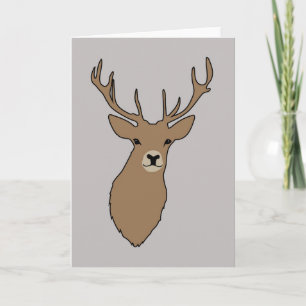 Cyril la carte de voeux Stag Grey par Anna Bush