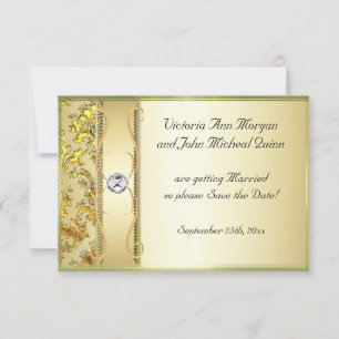 D1 Gold sur Gold Damask Enregistrer la carte Date