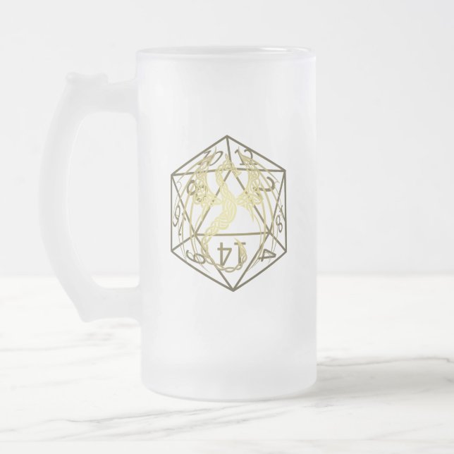 D20 Dragon celtique MDN Mug givré (Gauche)