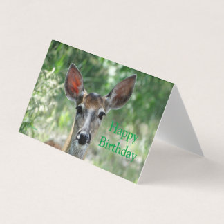 D33 Carte d'anniversaire de Deer Doe à queue blanc