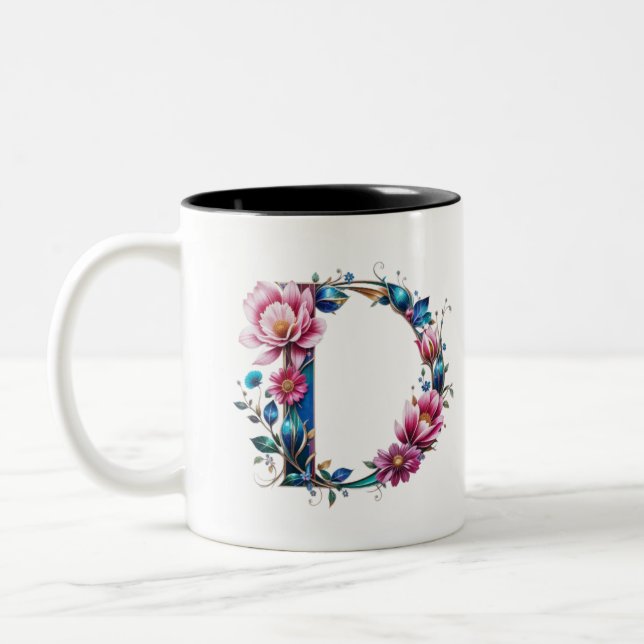 D Coffee Mug - Design floral pour le don (Gauche)