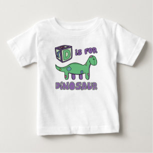 D est pour le T-shirt de bébé de dinosaure