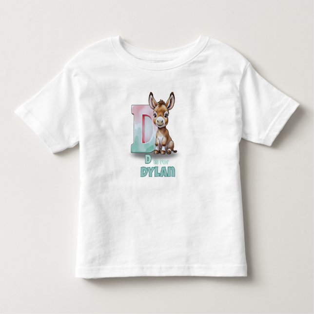D is for Dylan – Personalized Toddler T-Shirt  (Devant)