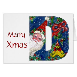 D LETTRE / PÈRE NOËL AVEC MONOGRAMME RUBAN ROUGE