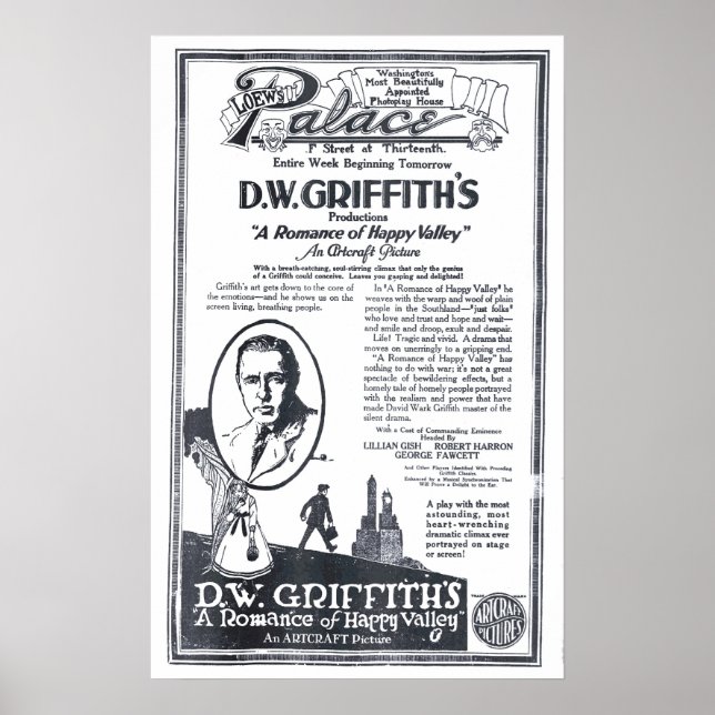 D.W. Griffith 1919 affiche vintage (Devant)