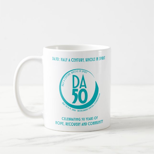 DA50 Worldwide Virtual Convention Mug in Teal (Gauche)