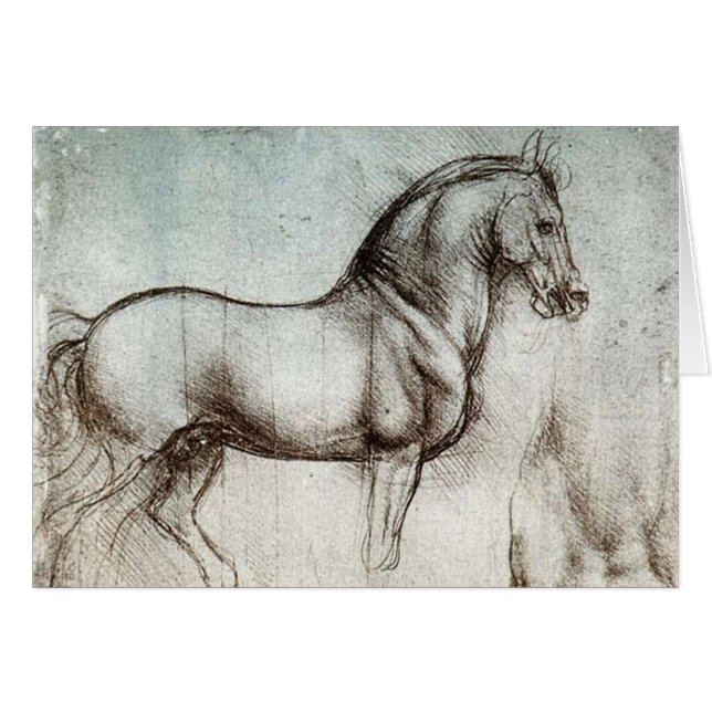 Da Vinci Horse Study Renaissance Sketch Art (Devant Horizontal)