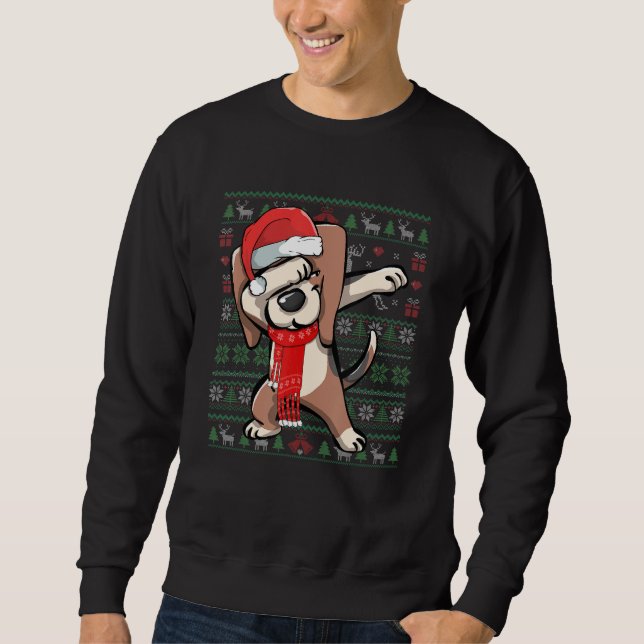 Dabbing Beagle Ugly Christmas Sweat Funny Party (Devant)
