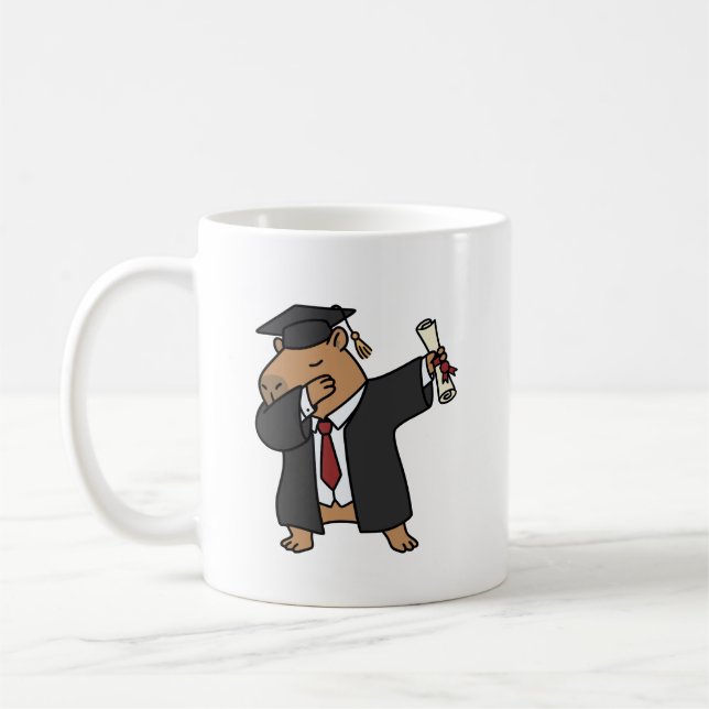 Dabbing Capybara Graduation Mug Funny Graduate  (Gauche)