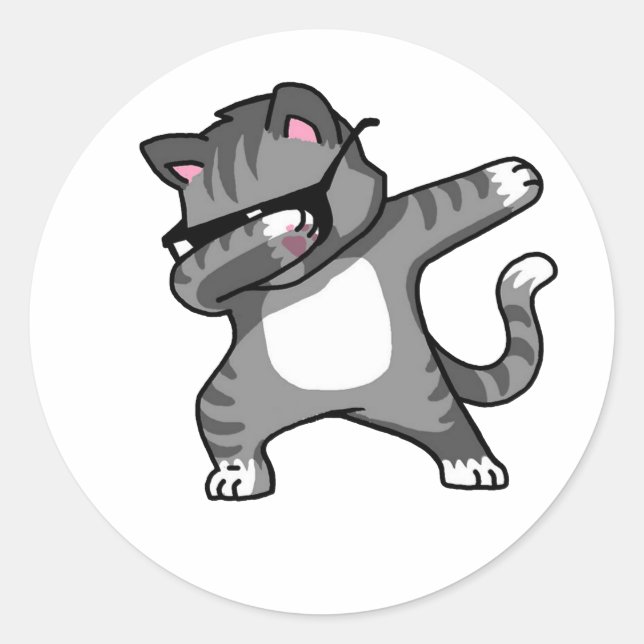 Dabbing Cat sticker Funny Cat Dab Dance Kitty (Devant)