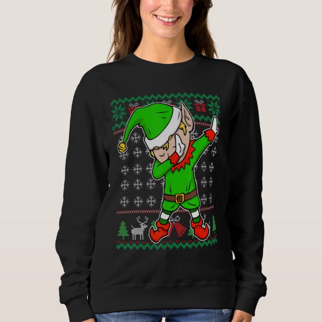 Dabbing Elf laid Christmas Sweat Funny Holiday (Devant)
