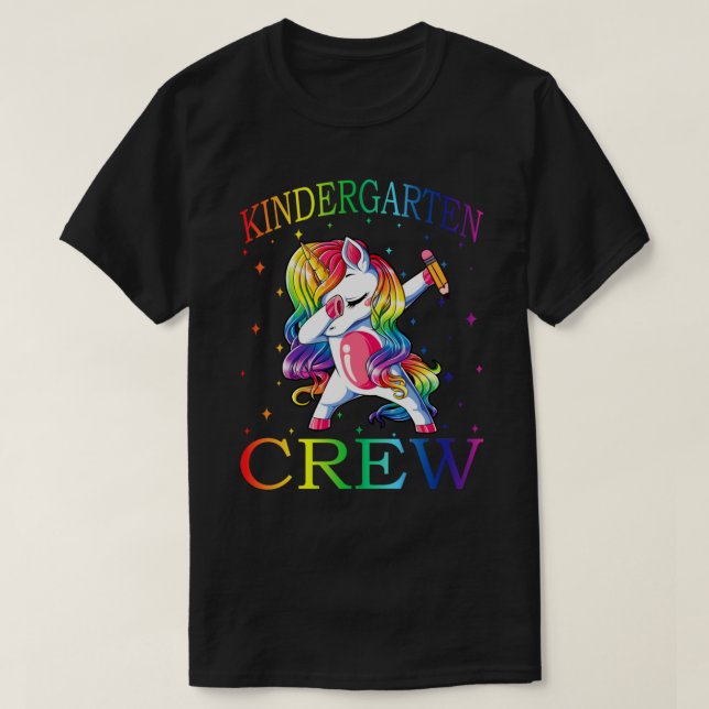Dabbing KINDERGARTEN Crew Unicorn Tshirt 1er jour  (Design devant)