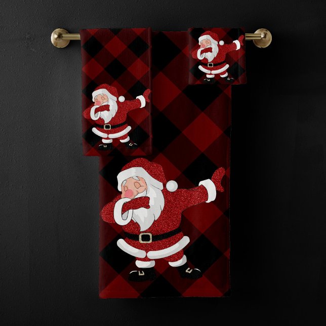 Dabbing Red Plaid Santa Claus | Fun Rustic Buffalo (Créateur téléchargé)
