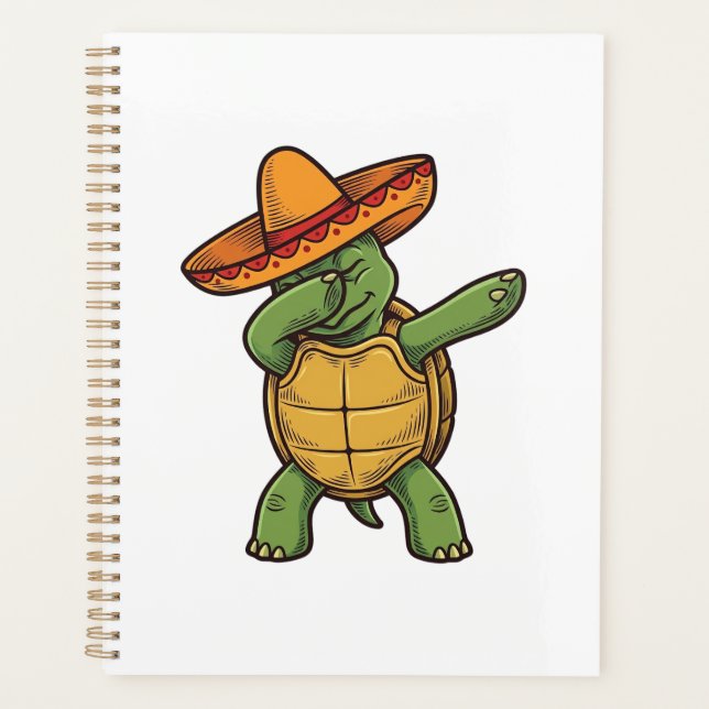 Dabbing Turtle Sombrero Vintage Vector Design_1 (Devant)