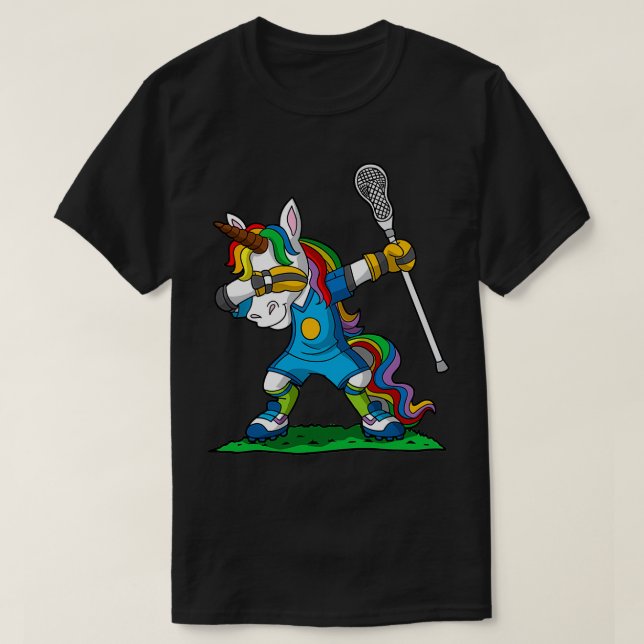 Dabbing Unicorn Lacrosse Player Classic TShirt (Design devant)