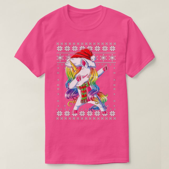 Dabbing Unicorn Père Noël Sweat Noël (Design devant)