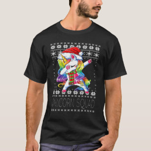 Dabbing Unicorn Squad Père Noël Sweat Noël laid