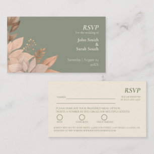 D'accompagnement 3,5 x 2 RSVP Mariage - Carte Sage Green
