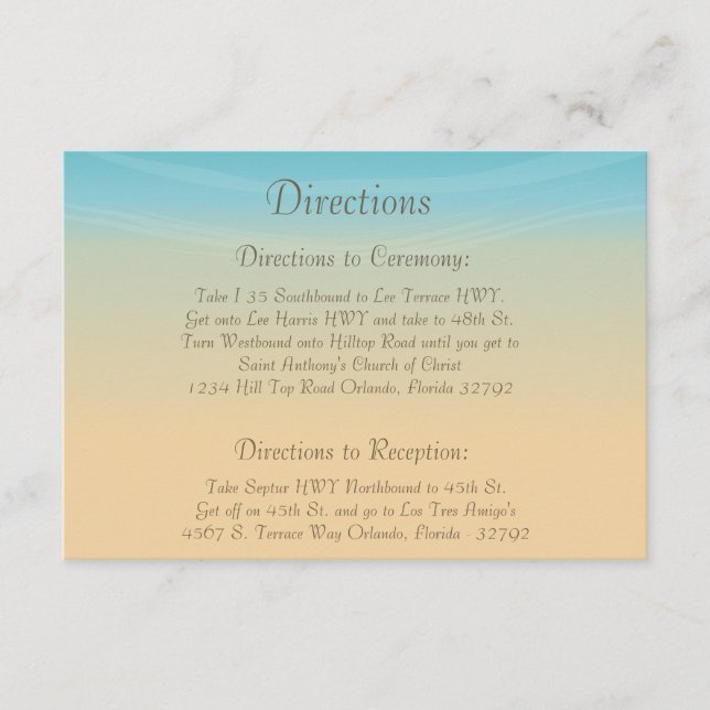 D'accompagnement 3,5 x 5 Carte de direction Ocean Beach Shore Seash (Devant)