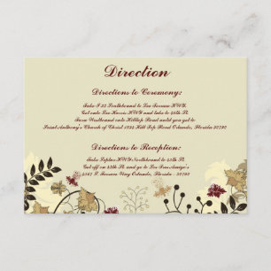 D'accompagnement 3,5 x 5 Direction Carte Automne Floral/Branches