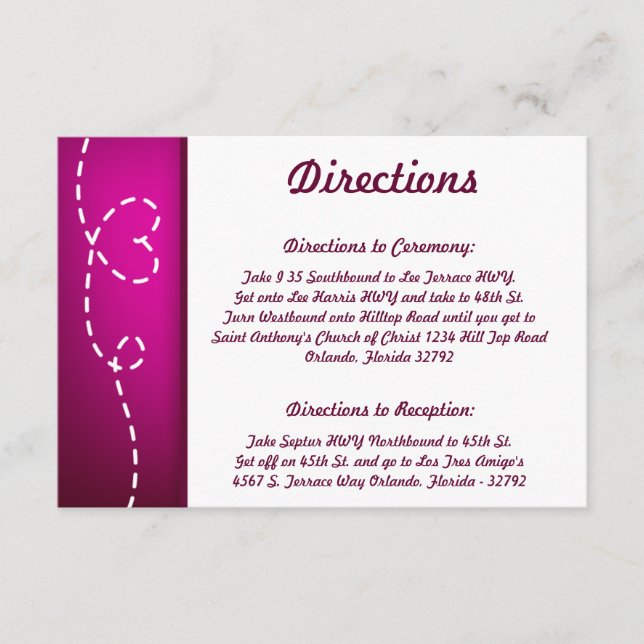 D'accompagnement 3,5 x 5 Direction Carte Papier Plan Violet BG (Devant)
