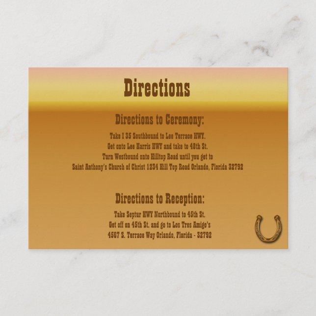 D'accompagnement 3,5 x 5 Direction Carte Wagon Roue Cheval Chaussur (Devant)