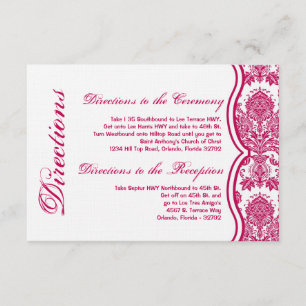 D'accompagnement 3x5 Directions Carte Fusia White Damask Lace Print