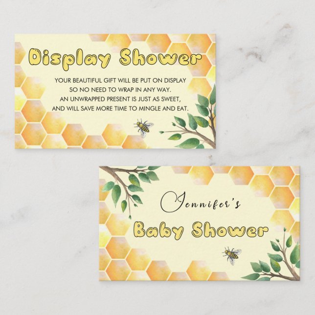 D'accompagnement Afficher la carte d'insertion de Baby shower (Devant / Derrière)