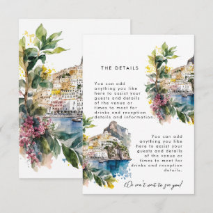 D'accompagnement Amalfi Coast Italie - carte d'information mariage