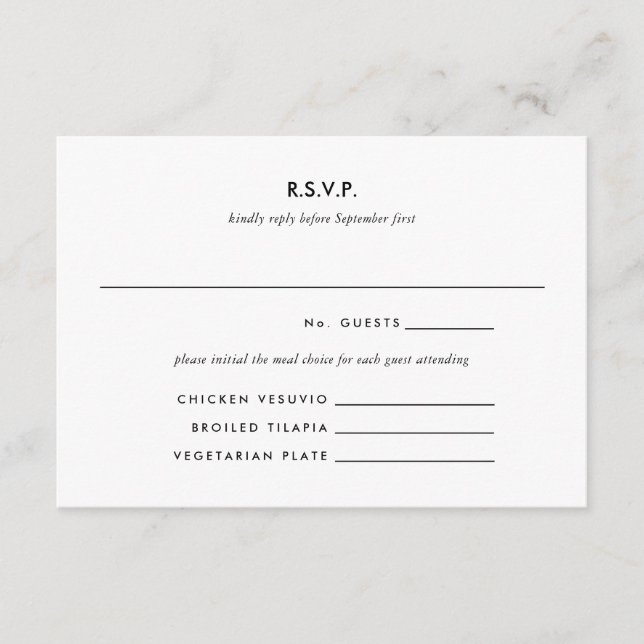 D'accompagnement Anneaux d'argent moderne Mariage RSVP Carte de rép (Devant)