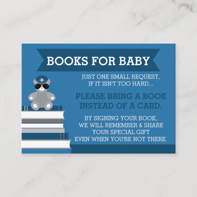 D'accompagnement Apportez Une Carte De Livre, Baby shower De Police (Devant)