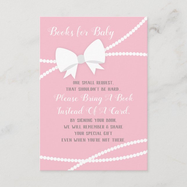 D'accompagnement Apportez Une Carte De Livre, Baby shower, Rose, Gr (Devant)