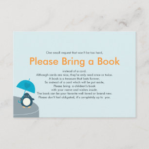 D'accompagnement Apportez une carte d'insertion Bleu de pingouin mi