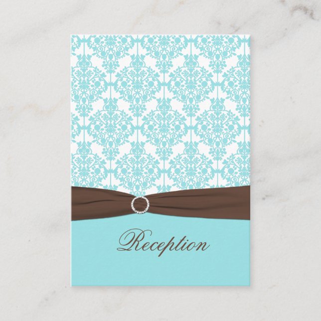 D'accompagnement Aqua, Damas blanc avec carte de boîtier Brown (Devant)
