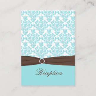 D'accompagnement Aqua, Damas blanc avec carte de boîtier Brown