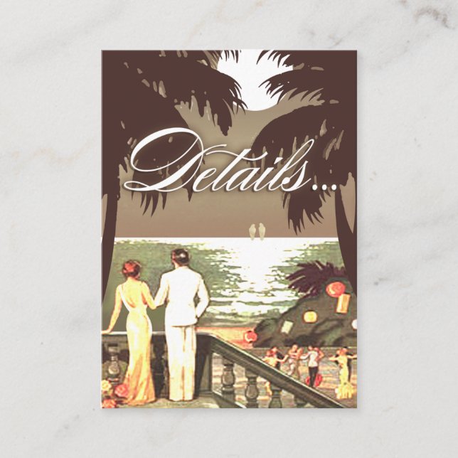 D'accompagnement Art Deco Beach Détails Carte d'enregistrement (Devant)