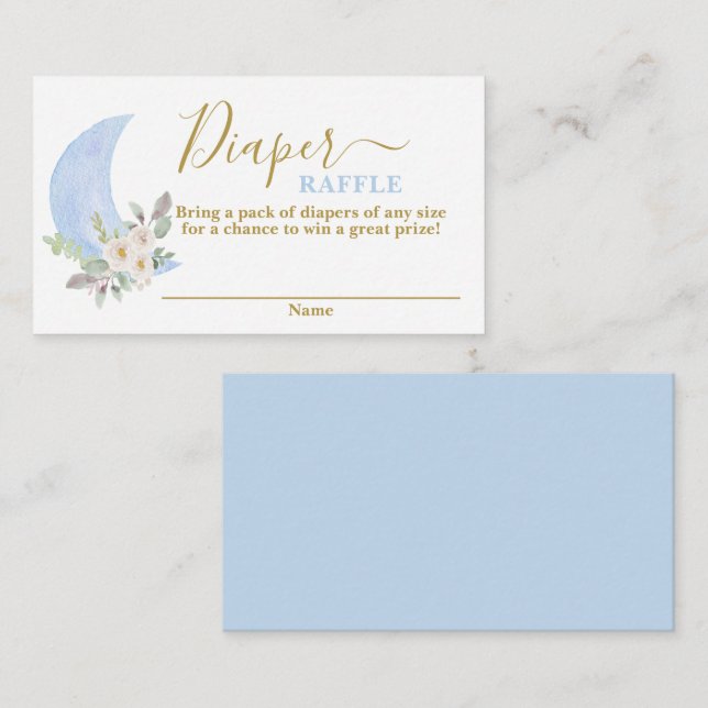 D'accompagnement Au-dessus de la lune Carte de Raffle de couches (Devant / Derrière)