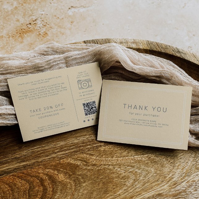 D'accompagnement AVERY Carte de remerciement commande jaune beurre  (AVERY Butter Yellow Business Thank You Order Enclosure Card)