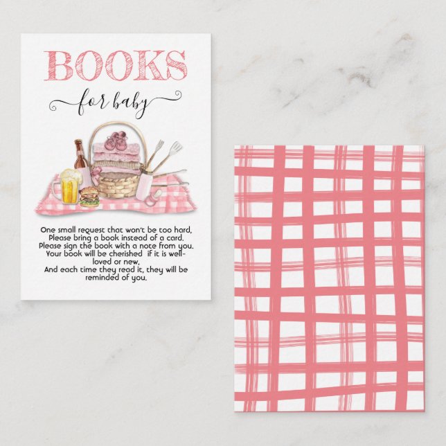 D'accompagnement Baby Q Barbecue Douche rose Livres pour carte bébé (Devant / Derrière)