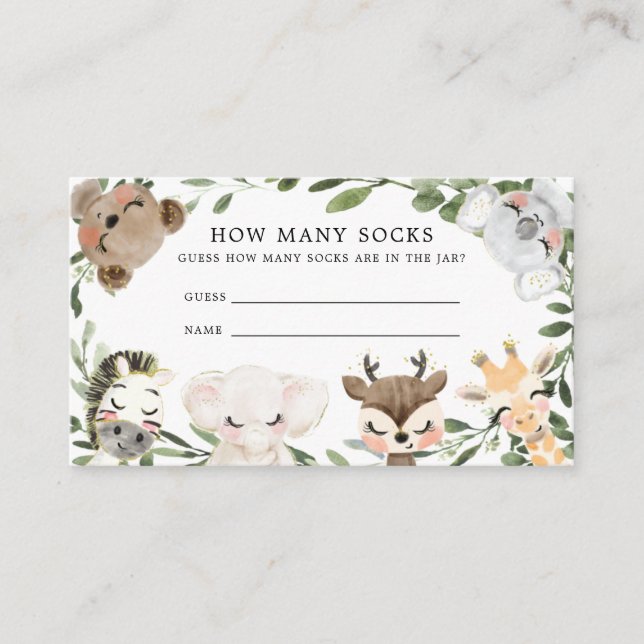 D'accompagnement Baby Safari Devine Combien De Chaussettes Carte (Devant)