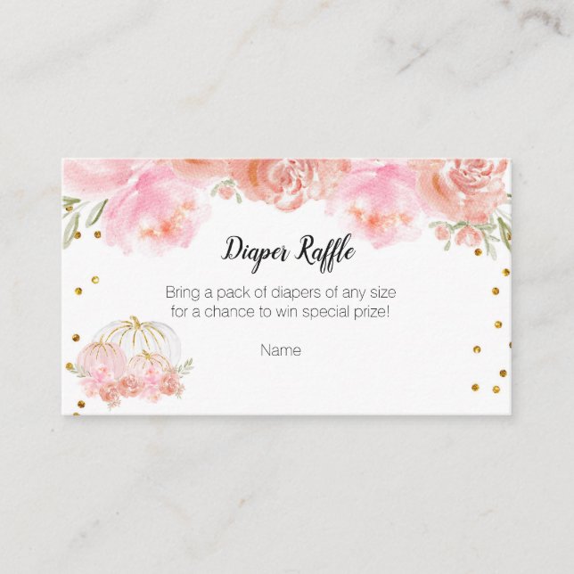 D'accompagnement Baby shower Citrouille floral - Carte de rabat à c (Devant)