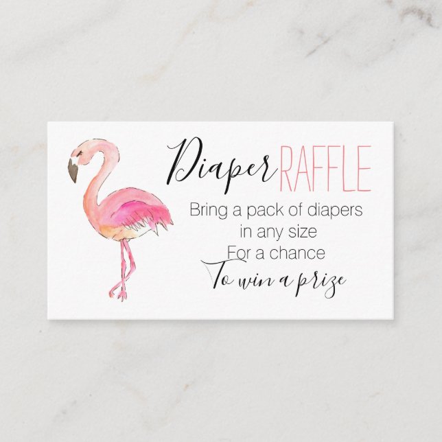 D'accompagnement Baby shower de la carte de tombola flamingo rose m (Devant)