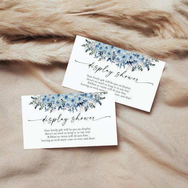 D'accompagnement Baby shower Floral Boho Bleu Afficher Carte Douche (Créateur téléchargé)