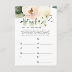 D'accompagnement Baby shower Games Baby Girl Rose Florals Carte béb