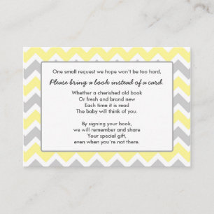 D'accompagnement Baby shower livre insérer carte jaune gris chevron
