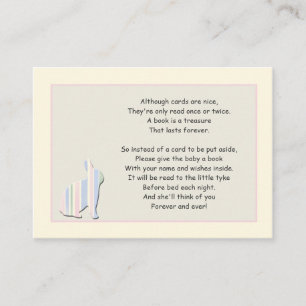 D'accompagnement Baby shower Livre Poem Rose Insérer carte