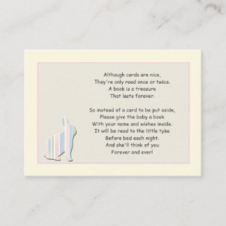 D'accompagnement Baby shower Livre Poem Rose Insérer carte