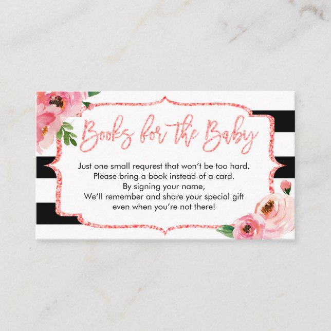 D'accompagnement Baby shower Rose Girl Apportez Une Carte De Demand (Devant)